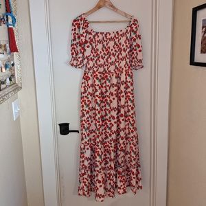 Betsy Johnson Smocked Strawberry Maxi Dress - XL